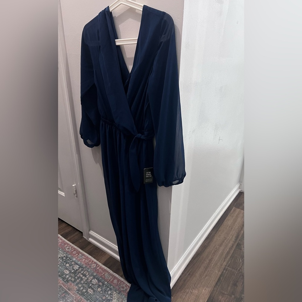 Express Navy Long Sleeve Dress